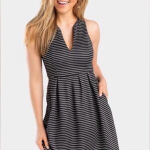 NWT Francesca’s Collections Striped Black and White Skater Dress (Women’s Large)
